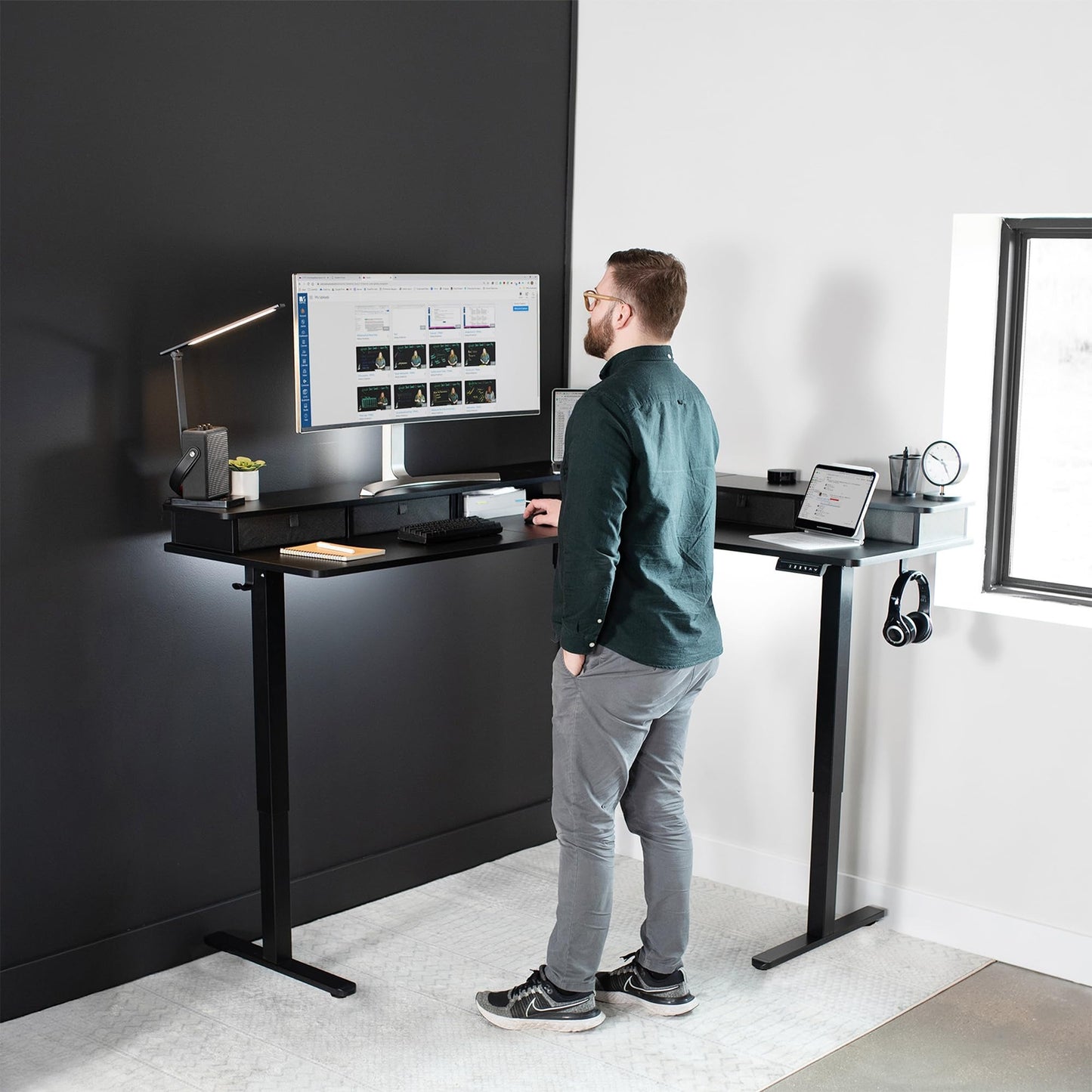 L-Shaped Electric Standing Desk