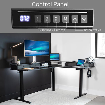 L-Shaped Electric Standing Desk